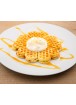 Waffle Topped With Yogurt And Butterscotch Sauce